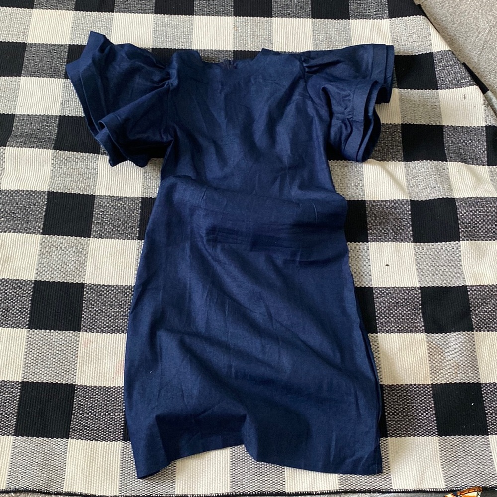 Denim Ruffle Sleeve Dress
